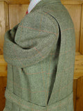 26/0791 vintage bladen supasax green wp check norfolk style tweed country sports jacket w/ belt 43-44 regular