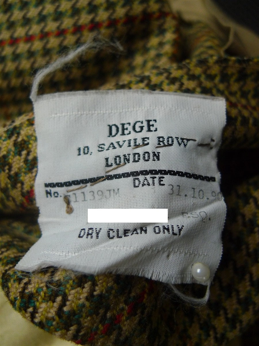 26/0793 immaculate vintage dege savile row bespoke shepherds check tweed country suit 44 regular