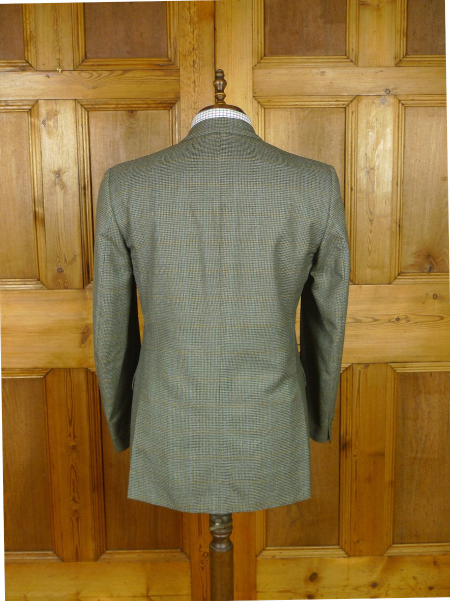 26/0794 vintage irish green puppytooth check wool town & country suit 42-43 long
