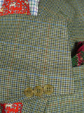 26/0794 vintage irish green puppytooth check wool town & country suit 42-43 long