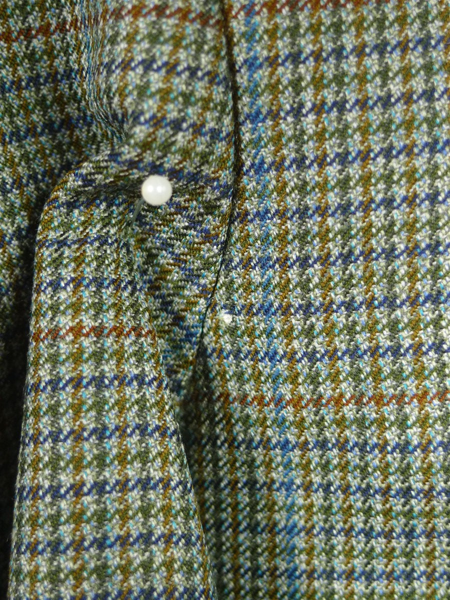 26/0794 vintage irish green puppytooth check wool town & country suit 42-43 long