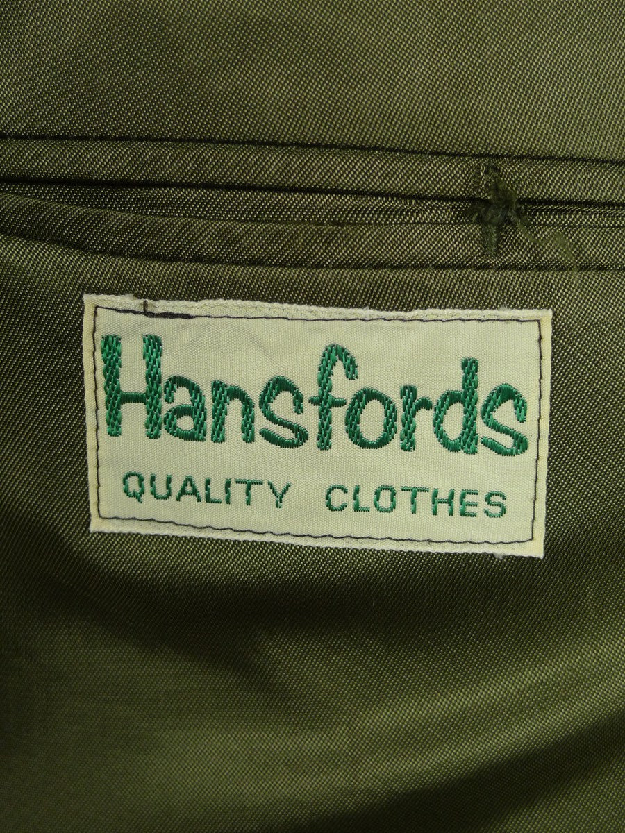 26/0794 vintage irish green puppytooth check wool town & country suit 42-43 long