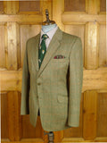 26/0785 vintage british tailor made green wp check tweed sports jacket 38-39 regular