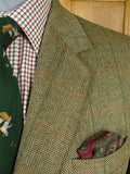 26/0785 vintage british tailor made green wp check tweed sports jacket 38-39 regular