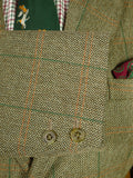 26/0785 vintage british tailor made green wp check tweed sports jacket 38-39 regular