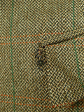 26/0785 vintage british tailor made green wp check tweed sports jacket 38-39 regular