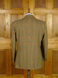 26/0786 vintage british bladen brown / green gun check tweed sports jacket 46 regular