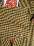 26/0786 vintage british bladen brown / green gun check tweed sports jacket 46 regular