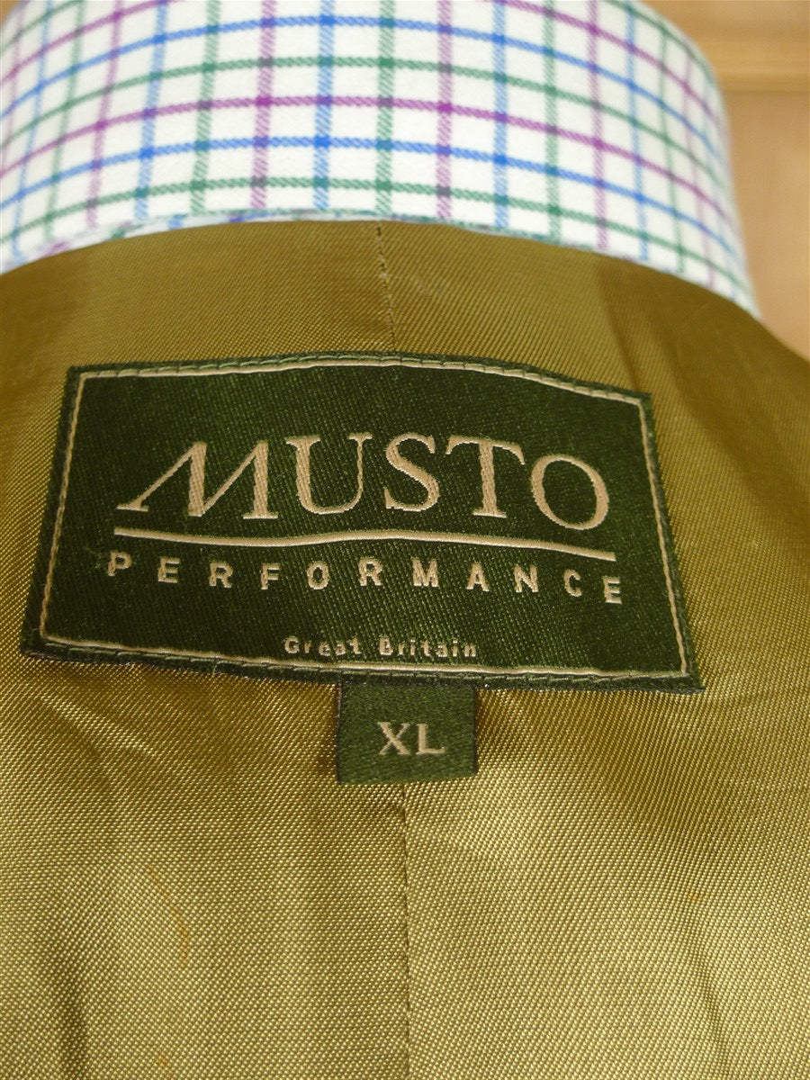 26/0799 immaculate musto performance green wp check tweed shooting waistcoat 44-45