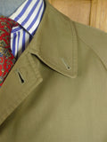 26/0796 near immaculate vintage green burberry cotton mix raincoat mac w/ detachable liner 44