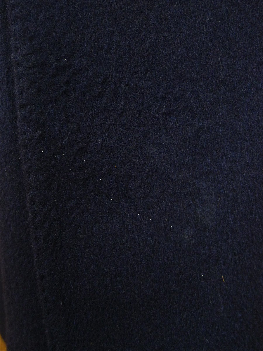26/0802 vintage crombie navy blue d/b full length wool overcoat 46 regular