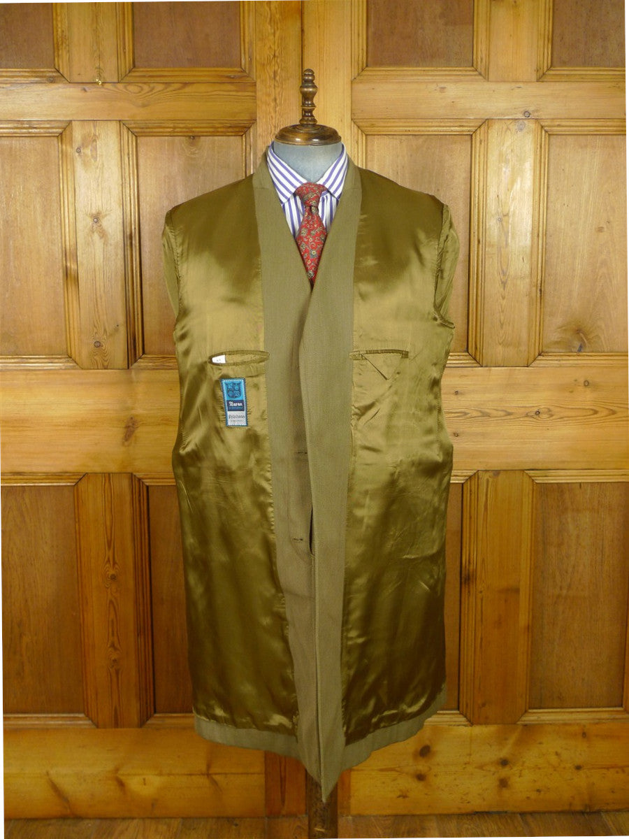 26/0803 vintage baron of piccadilly khaki venetian wool covert coat overcoat 46 regular