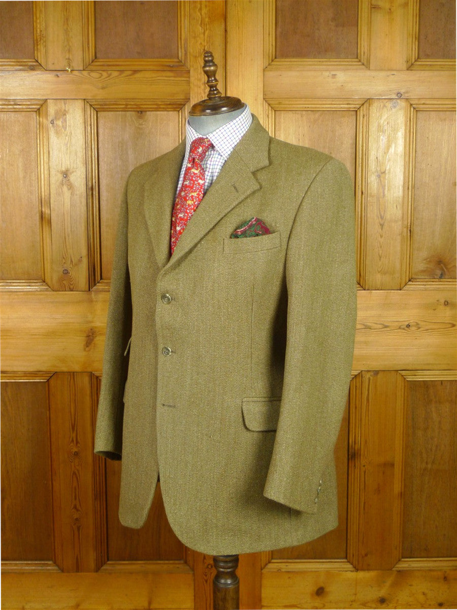 26/0810 heavyweight john g hardy green keepers tweed jacket w/ ghillie collar 43-44 regular