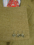 26/0810 heavyweight john g hardy green keepers tweed jacket w/ ghillie collar 43-44 regular