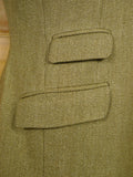 26/0810 heavyweight john g hardy green keepers tweed jacket w/ ghillie collar 43-44 regular