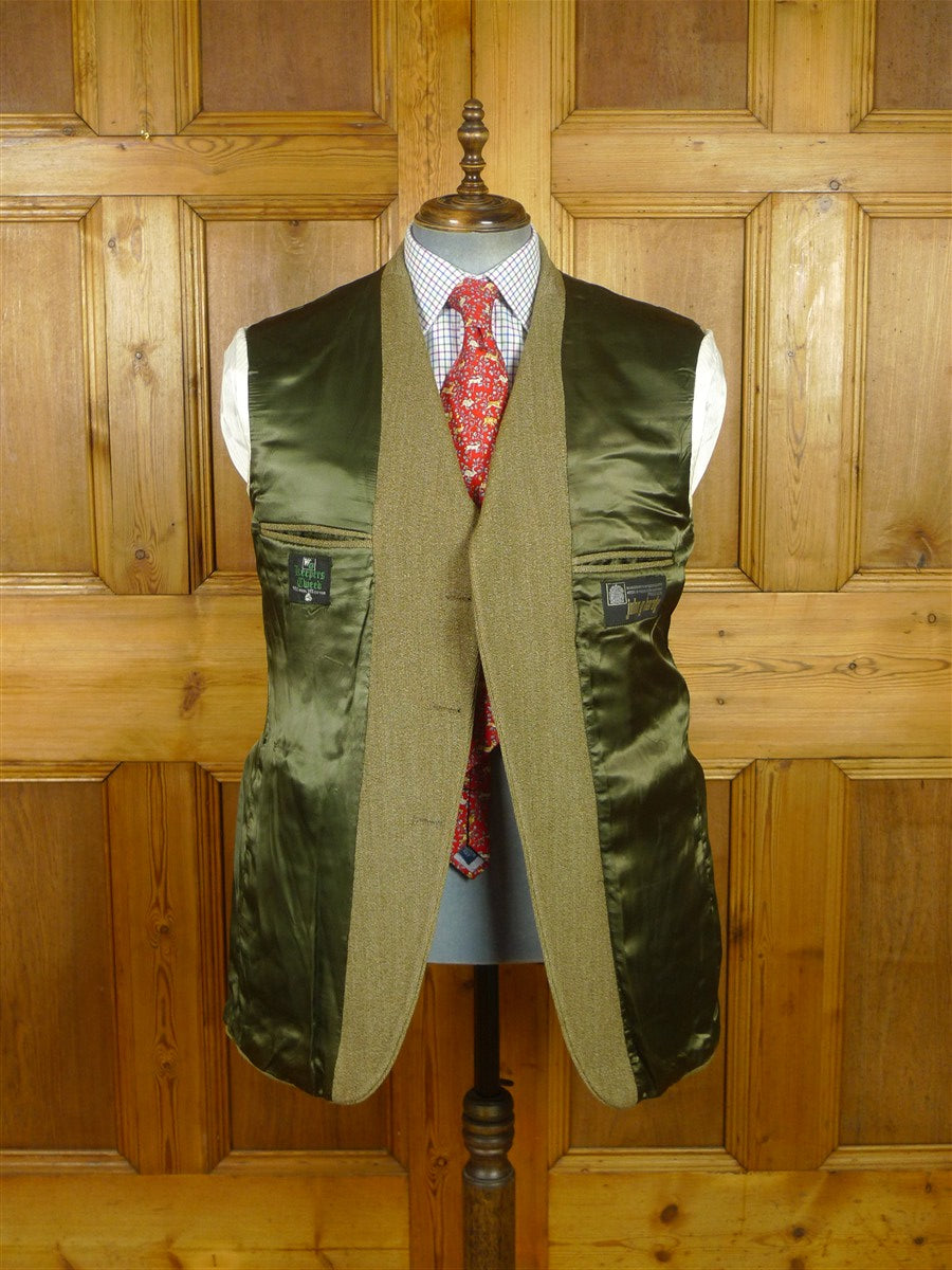 26/0810 heavyweight john g hardy green keepers tweed jacket w/ ghillie collar 43-44 regular