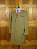 26/0803 vintage baron of piccadilly khaki venetian wool covert coat overcoat 46 regular
