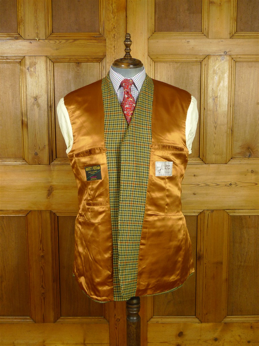 26/0816 immaculate 2002 british bespoke tailored green gun check lambswool sports jacket 46-47 regular to long