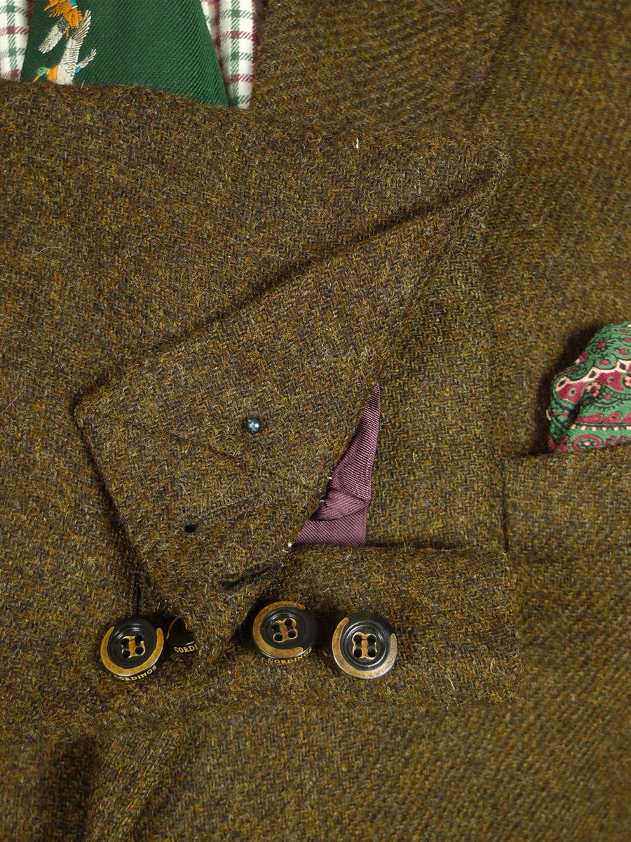 26/0820 immaculate cordings piccadilly brown twill tweed sports jacket blazer w/ contrast linings 44 long