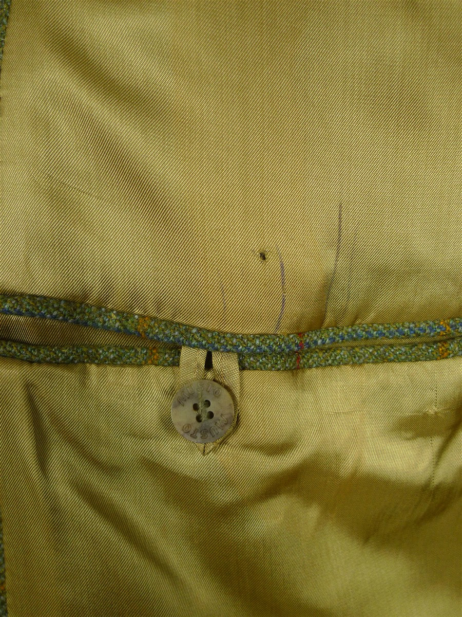 26/0822 musto performance green wp check tweed shooting jacket w/ action back 44 regular to long