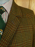 26/0823 wonderful 1960s vintage british brown gun check heavyweight twill raglan sleeve raincoat coat 42-44