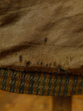 26/0823 wonderful 1960s vintage british brown gun check heavyweight twill raglan sleeve raincoat coat 42-44