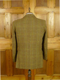 26/0814 wonderful vintage p&j haggart of aberfeldy heavyweight khaki wp check 3-piece tweed shooting suit 44 regular