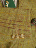 26/0814 wonderful vintage p&j haggart of aberfeldy heavyweight khaki wp check 3-piece tweed shooting suit 44 regular