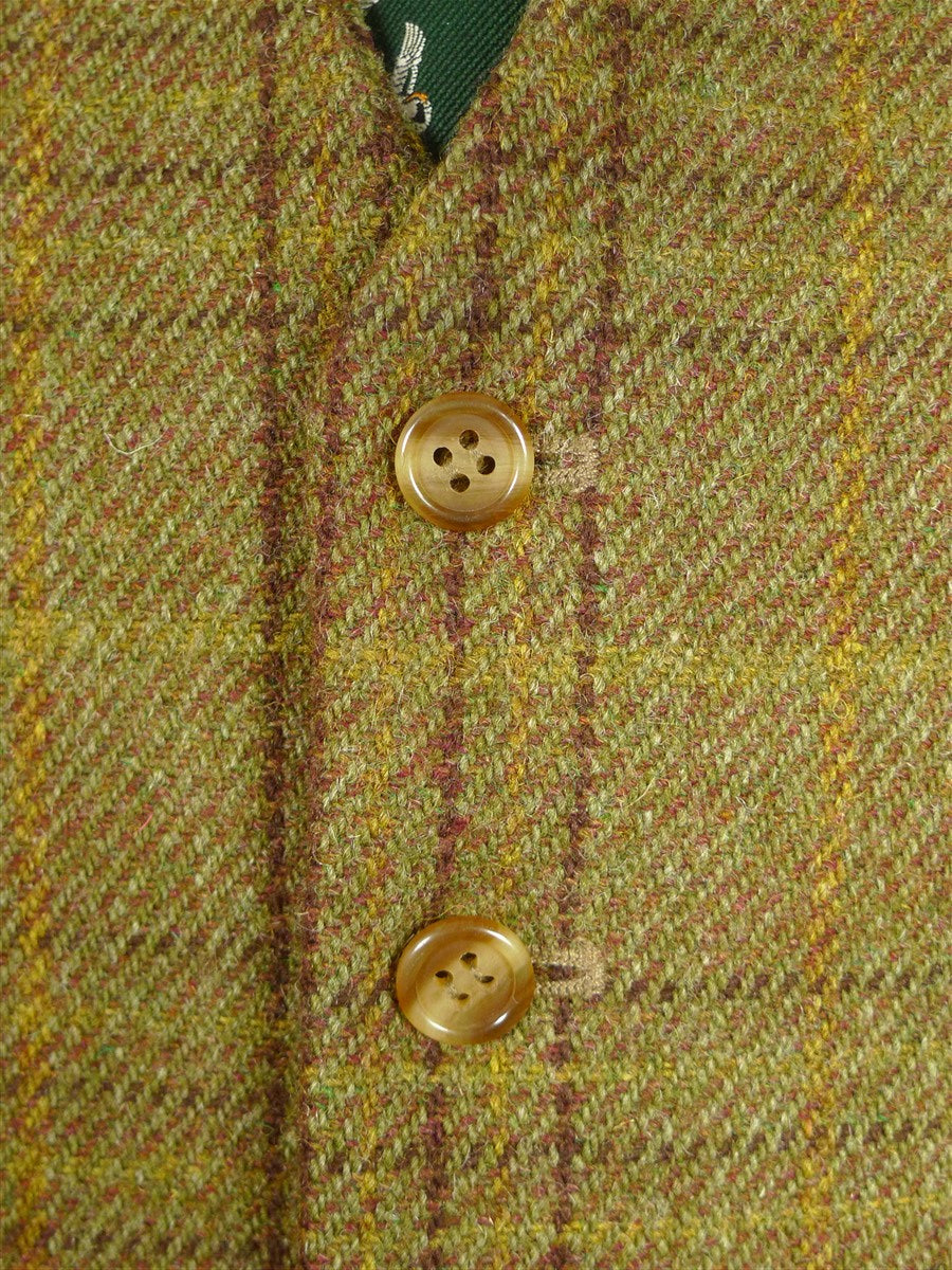 26/0814 wonderful vintage p&j haggart of aberfeldy heavyweight khaki wp check 3-piece tweed shooting suit 44 regular