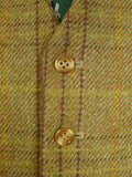 26/0814 wonderful vintage p&j haggart of aberfeldy heavyweight khaki wp check 3-piece tweed shooting suit 44 regular