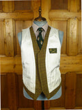 26/0814 wonderful vintage p&j haggart of aberfeldy heavyweight khaki wp check 3-piece tweed shooting suit 44 regular