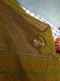 26/0821 vintage 1960s british green wp check cavalry twill hacking jacket w/ poacher's pocket for goodwood revival 39 regular