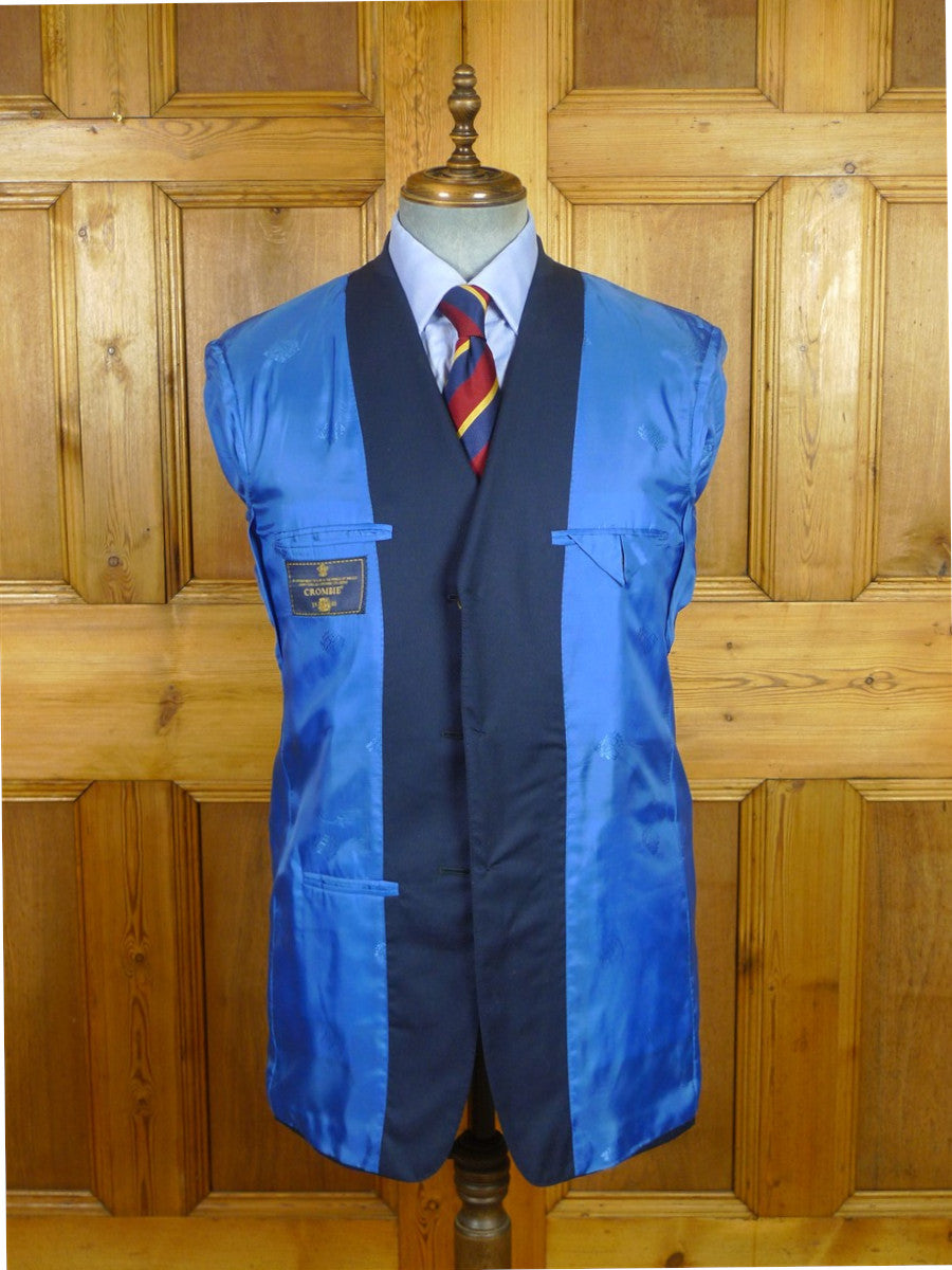 26/0830 deadstock new w/ tags crombie navy blue wool silk & cashmere blazer 40 long