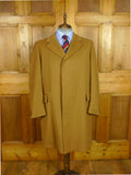26/0825 immaculate 1980s vintage aquascutum heavyweight tan brown venetian wool fly-front coat overcoat 46 short