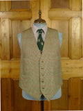 26/0813 immaculate kent haste lachter 2023 savile row bespoke brown / amber 4-piece tweed suit (portly cut) 47 regular to long