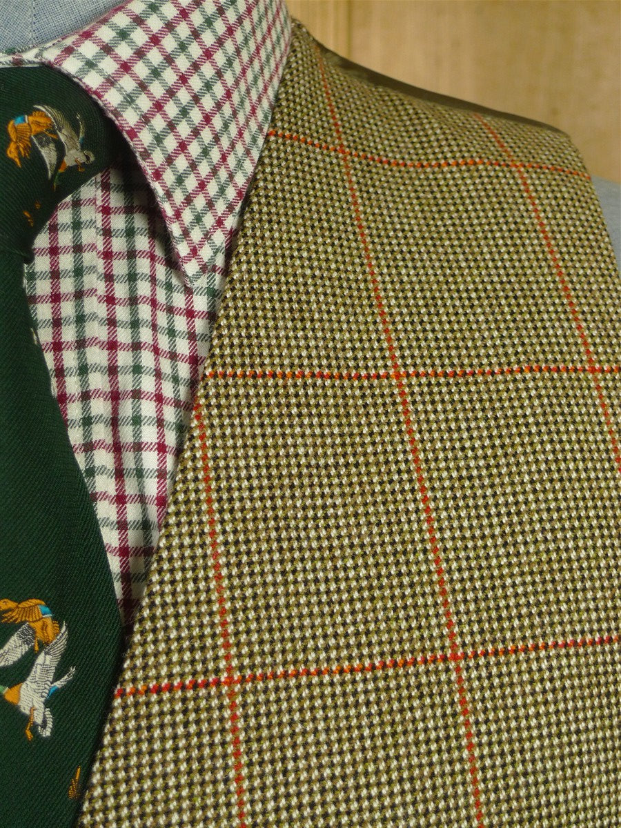 26/0813 immaculate kent haste lachter 2023 savile row bespoke brown / amber 4-piece tweed suit (portly cut) 47 regular to long