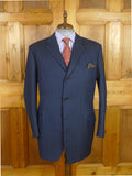26/0812 kent haste lachter 2023 savile row bespoke blue herringbone weave 4-piece worsted suit (portly cut) 48 regular to long