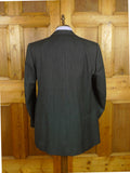26/0811 kent haste lachter 2016 savile row bespoke charcoal grey nailhead weave 4-piece worsted suit (portly cut) 47 regular to long