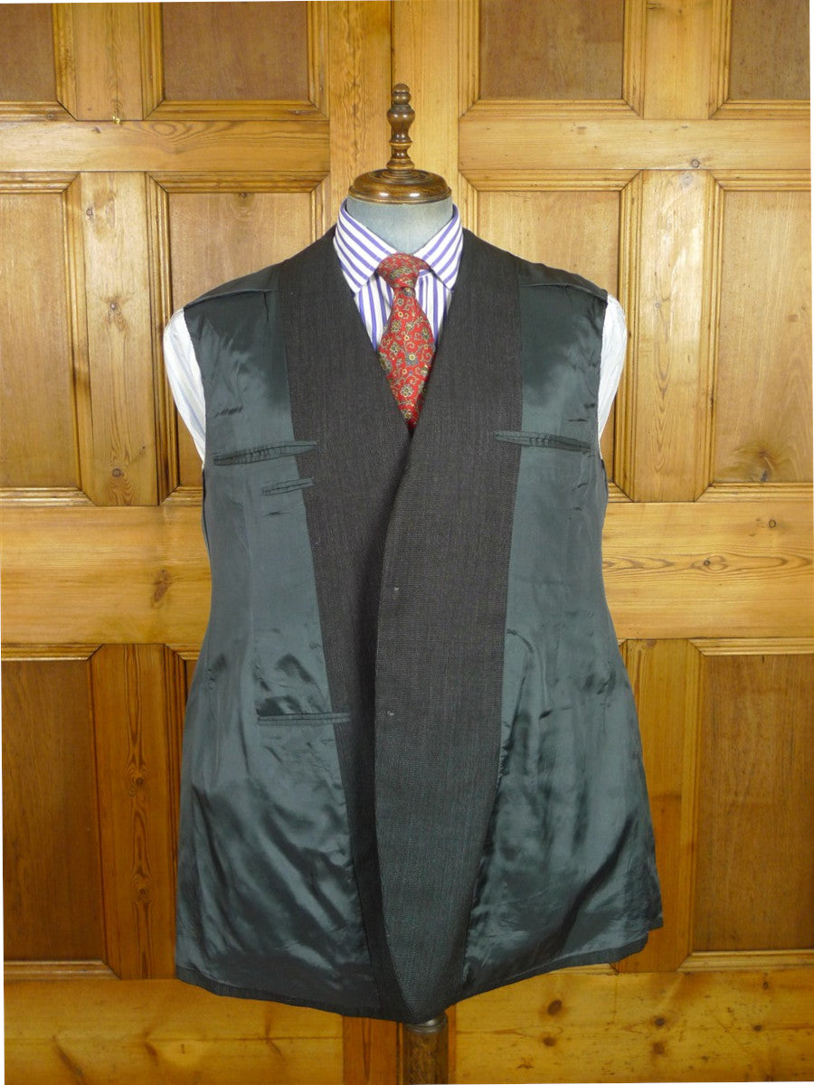 26/0811 kent haste lachter 2016 savile row bespoke charcoal grey nailhead weave 4-piece worsted suit (portly cut) 47 regular to long