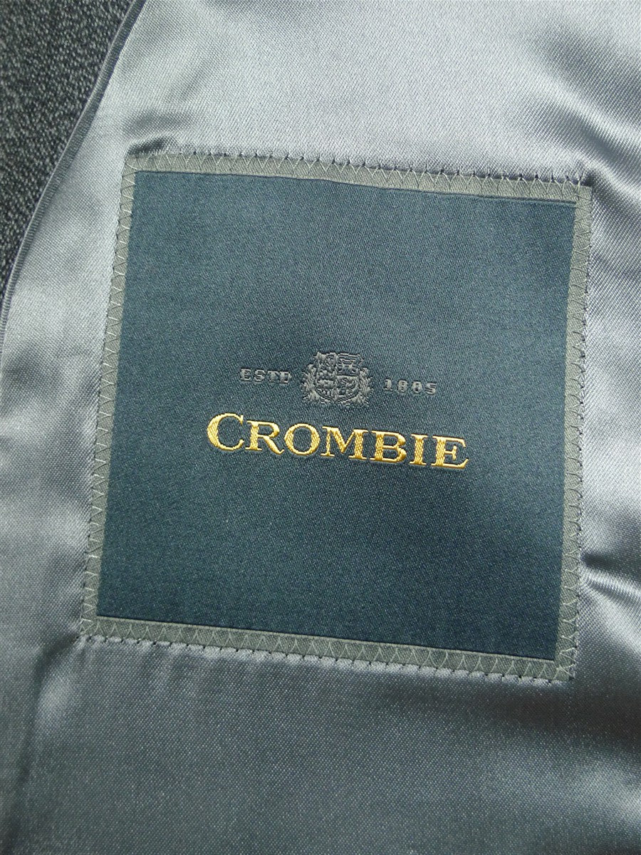 26/0815 immaculate crombie grey venetian wool covert coat overcoat w/ velvet collar (rrp £700) 36 regular