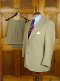 26/0827 couch & hoskin 2004 city of london bespoke pale khaki fresco weave wool suit 42-43 short