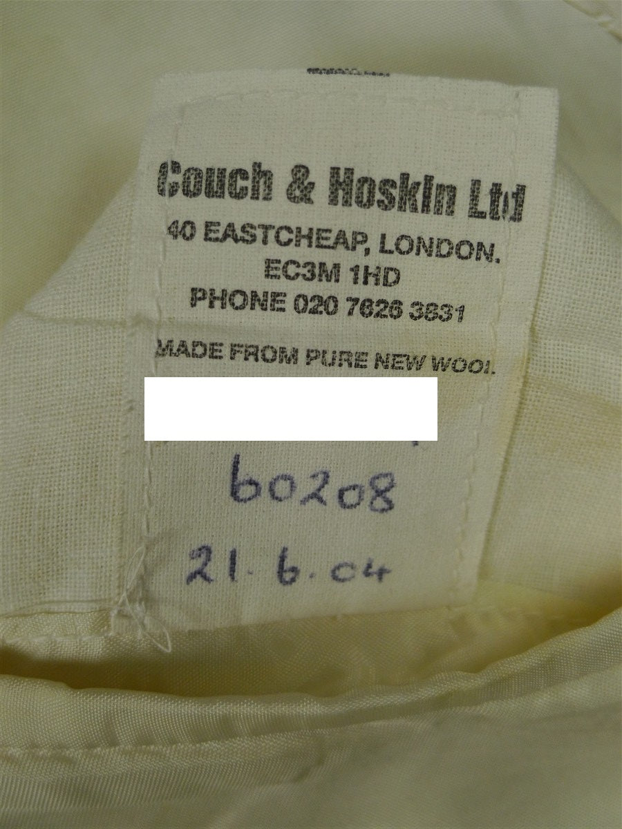 26/0827 couch & hoskin 2004 city of london bespoke pale khaki fresco weave wool suit 42-43 short