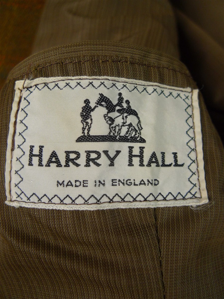 26/0821 vintage 1960s british green wp check cavalry twill hacking jacket w/ poacher's pocket for goodwood revival 39 regular