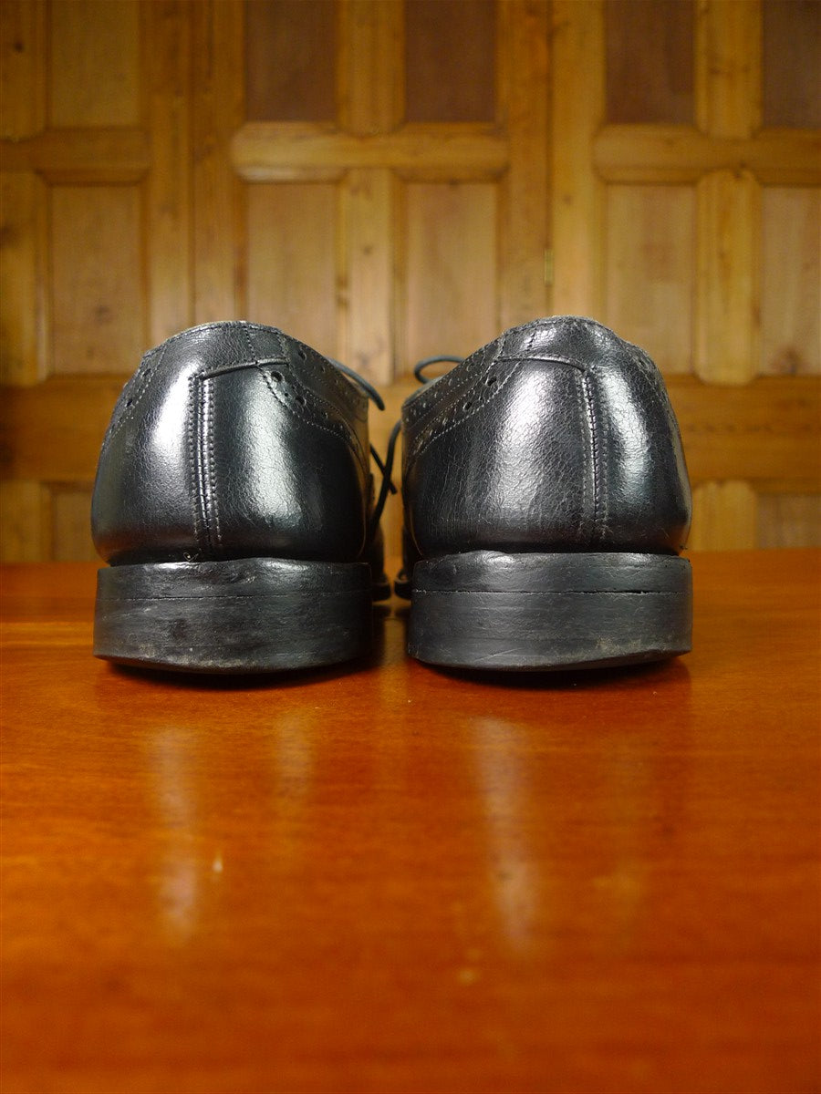 26/0853 vintage tricker's northampton british black brogue leather country shoe uk 10