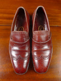26/0705 beautiful vintage george cleverly brown leather brogue slip-on shoe w/ bags uk 9