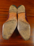 26/0705 beautiful vintage george cleverly brown leather brogue slip-on shoe w/ bags uk 9