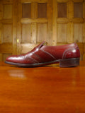 26/0705 beautiful vintage george cleverly brown leather brogue slip-on shoe w/ bags uk 9