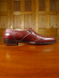 26/0705 beautiful vintage george cleverly brown leather brogue slip-on shoe w/ bags uk 9