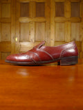 26/0705 beautiful vintage george cleverly brown leather brogue slip-on shoe w/ bags uk 9