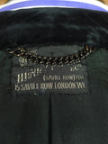 26/0845 stunning 1985 vintage henry poole charcoal grey d/b cashmere 'king coat' overcoat overcoat w/ silk-velvet collar 46